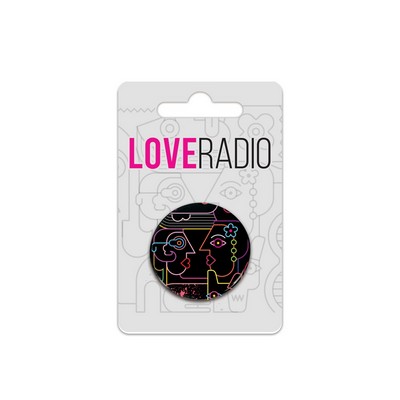 One 1.25" Pin-Back Button on Backing Card